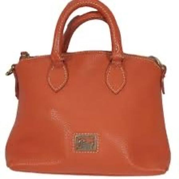 Dooney & Bourke Pebble Grain Tangerine Terracotta Satchel Fall Colors - Picture 1 of 10